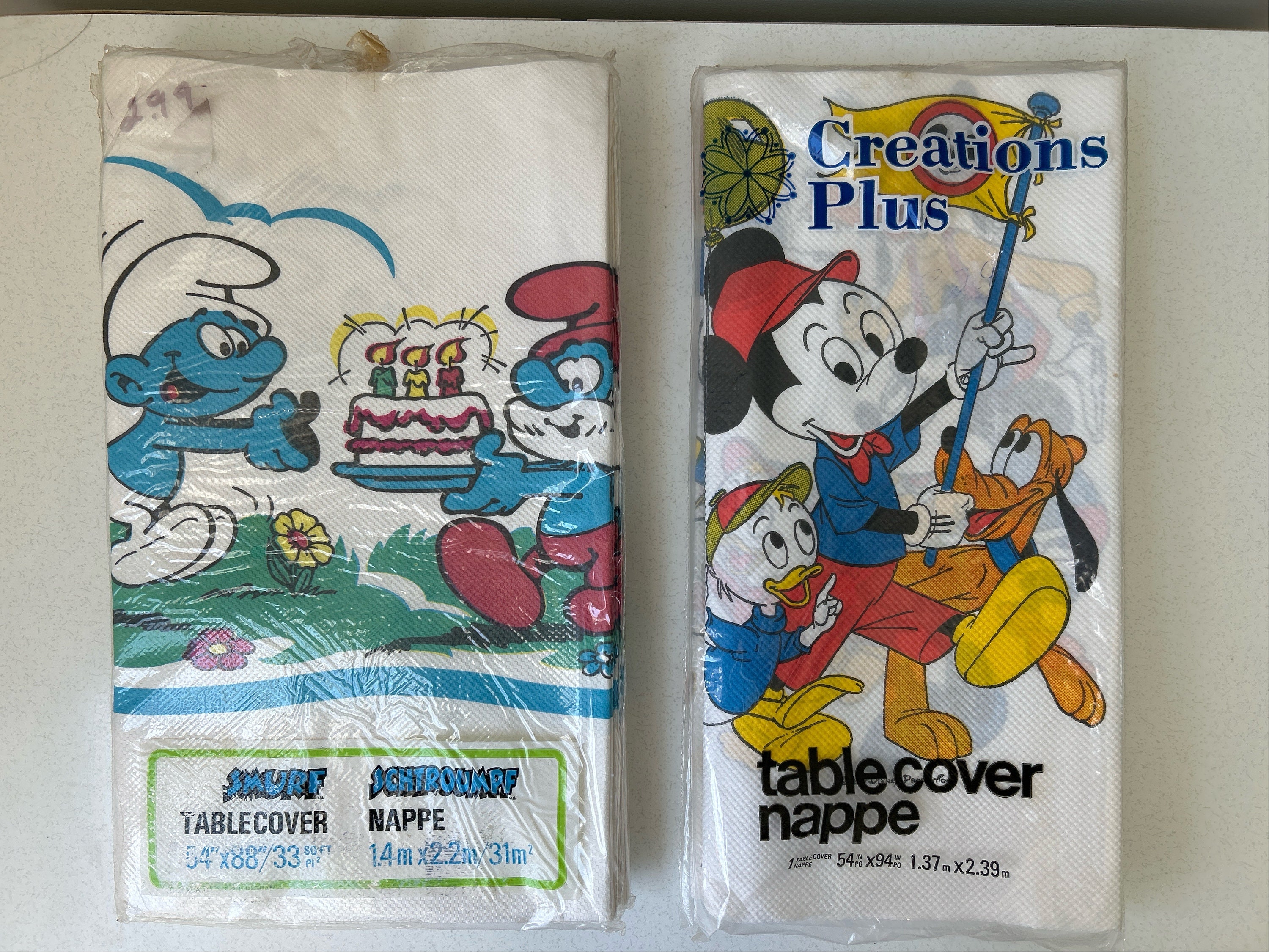 Your Choice Vintage Smurfs Disney Birthday Party Paper Tablecloths