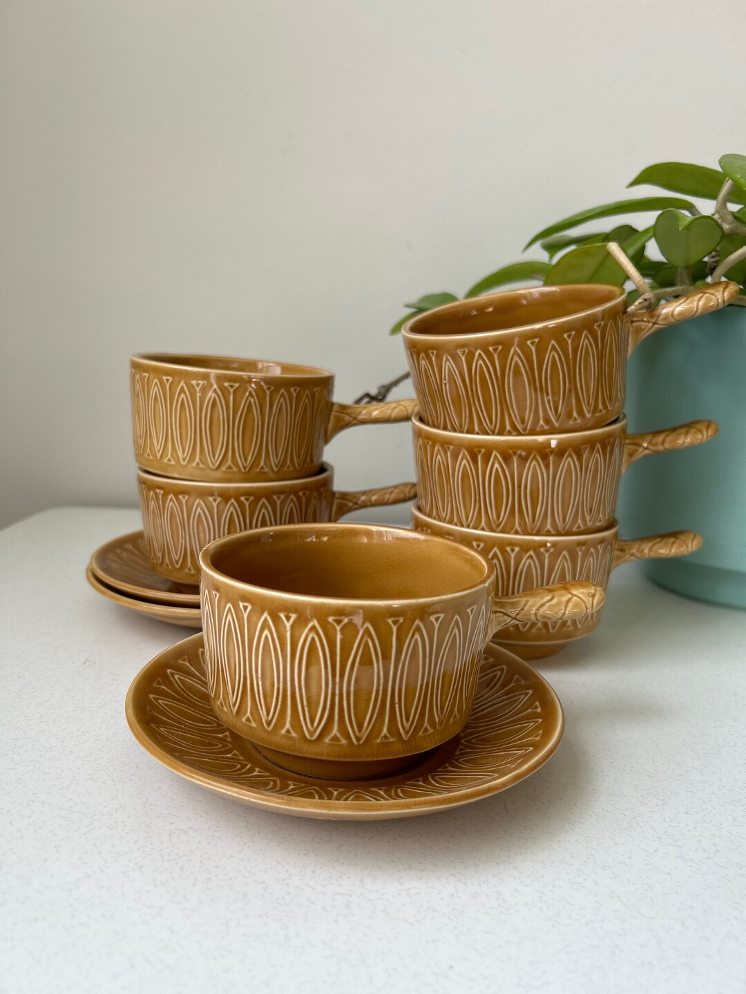 Vintage Soup Bowls With Handle Tams Pottery - Etsy