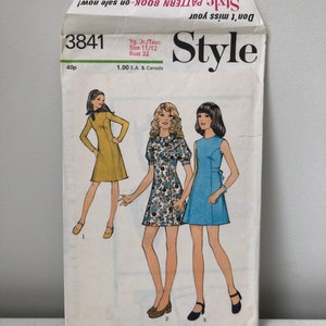 Vintage Style 3841 Sewing Pattern Junior/Teen Size 11/12