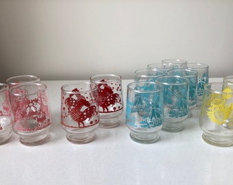 Assorted Vintage Kids Mini Juice Glasses - Each Sold Separately