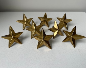 Set of 8 Vintage Brass Star Napkin Rings