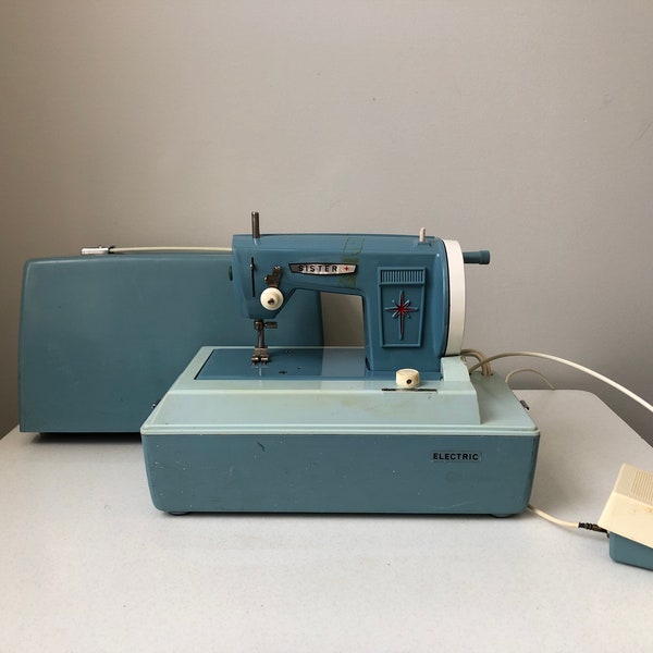 Vintage 1960’s Electric Turquoise Sister Sewing Machine