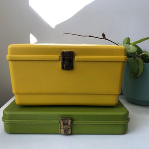Two Options - Vintage Hard Plastic Sewing Notions and Thread Spool Storage Case - Sold Separately