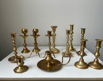 Your Choice - Assorted Vintage Brass Taper Candleholder Sets and Singles