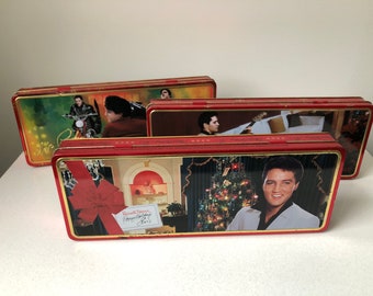 Variety of Vintage Elvis Russel Stover Christmas Tins - Sold Separately