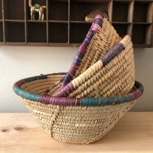 Ensemble de 3 paniers ronds tissés