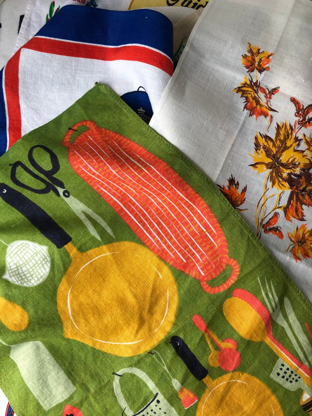 Variety of Vintage Linen Tea Towels Choose Your Favorites Etsy