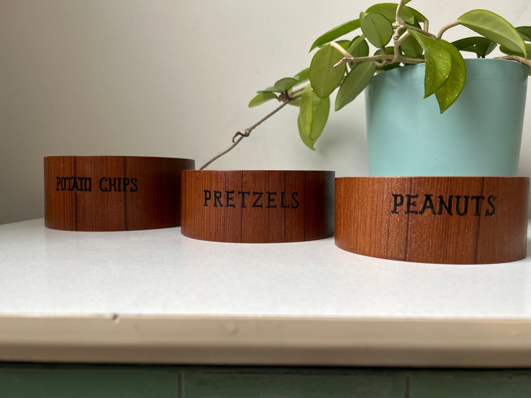 Set of 3 Vintage Teak Nesting Snack Bowls - Etsy