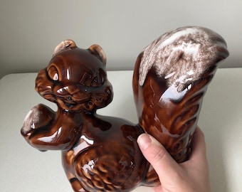 Large Vintage Ceramic Glazed Squirrel