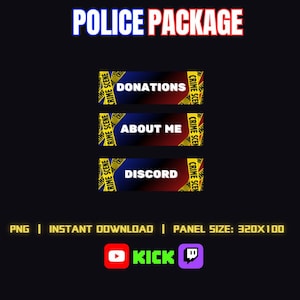 Twitch/Kick Panels Law Enforcement | Police Panels | 13 Stream Panels | Instant Download