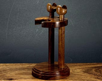 Hand made Vintage Style Rosewood Shaving Stand For Brush and Razor display Storage