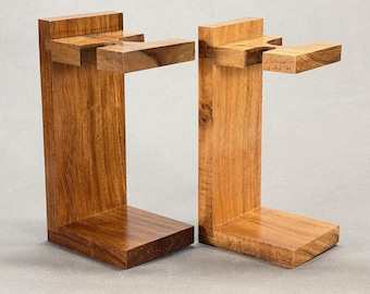 1PC Handmade Wood Shave Stand: Razor & Brush Organizer- 2 Color Options