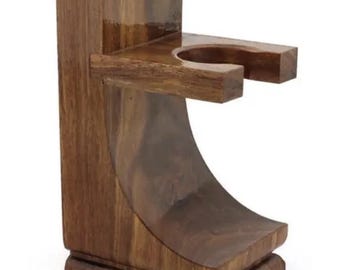 Handcrafted Rosewood Shaving Stand For Brush & Razor Storage