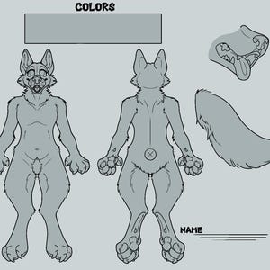 Fem Wolf Furry Reference Sheet Base