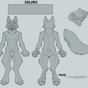 Hoja de referencia básica de lobo macho peludo