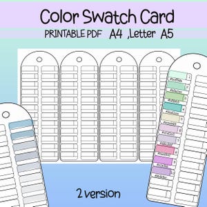 Pastel Color Swatch Card Template: DIY Color Chart (PDF Download A4/a5 ...