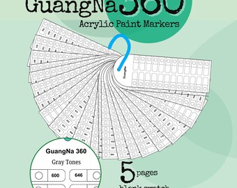 GuangNa 360 Swatch Chart Blank Maker, Fácil de imprimir en formato A4 Carta. Descarga gratuita.