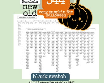 Tabla de muestras de 344 colores de Ohuhu Honolulu / Referencia de marcadores de Halloween "Calabaza acogedora" (PDF)