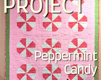 Peppermint Candy Quilt Pattern: Geometric Christmas Quilt (PDF Download)