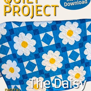 Mönster för Quilt av Daisy Dream: Geometrisk blomdesign (PDF-mönster)