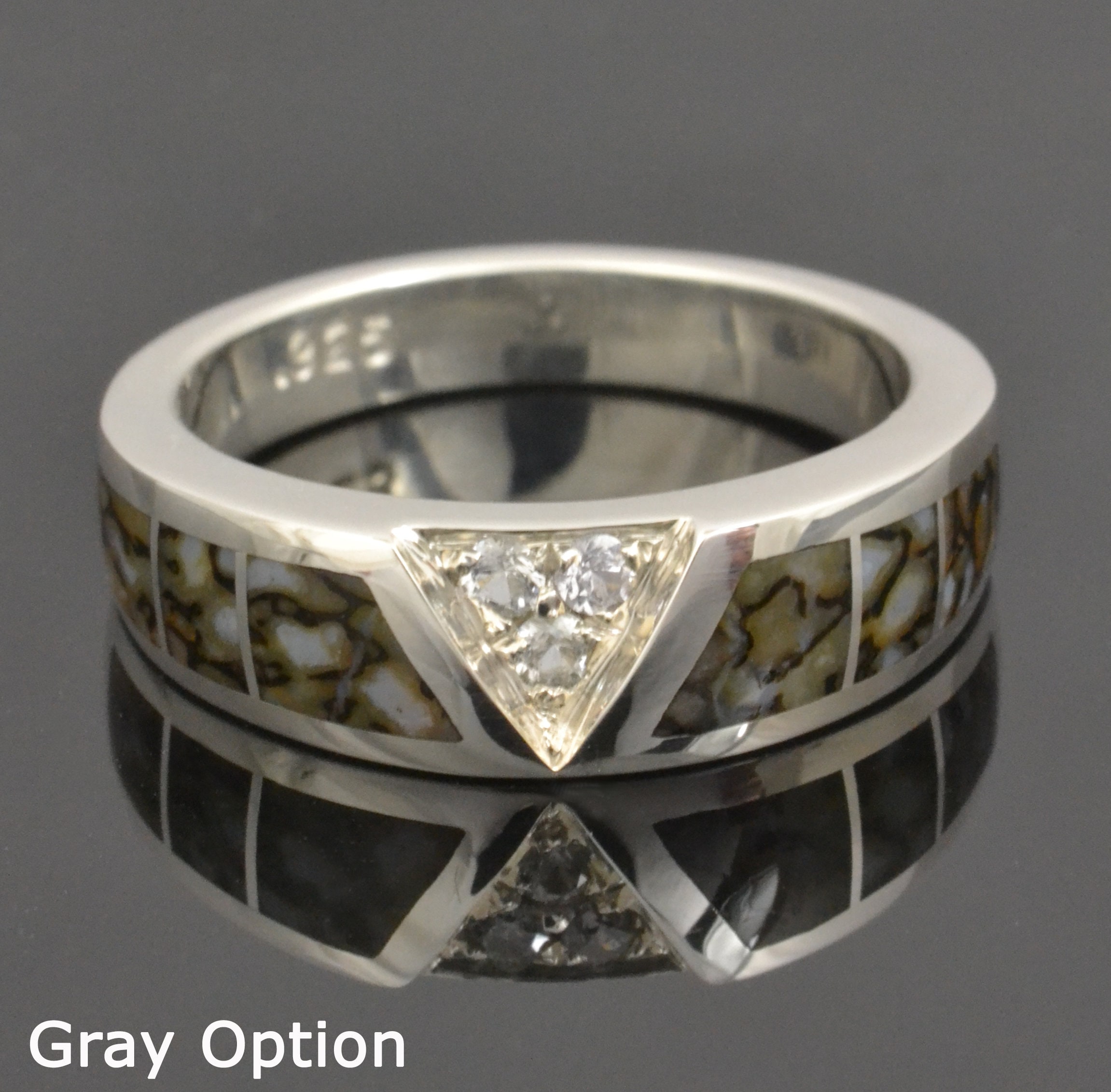 Dinosaur Bone Ring With White Sapphire Accents in Sterling Silver Dinosaur Bone Ring With White Sapphire Accents in Sterling Silver