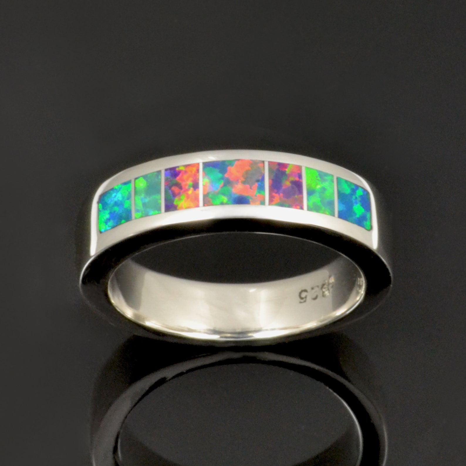 Rainbow Opal Wedding Ring: Unique Sparkle for Your Special Day
