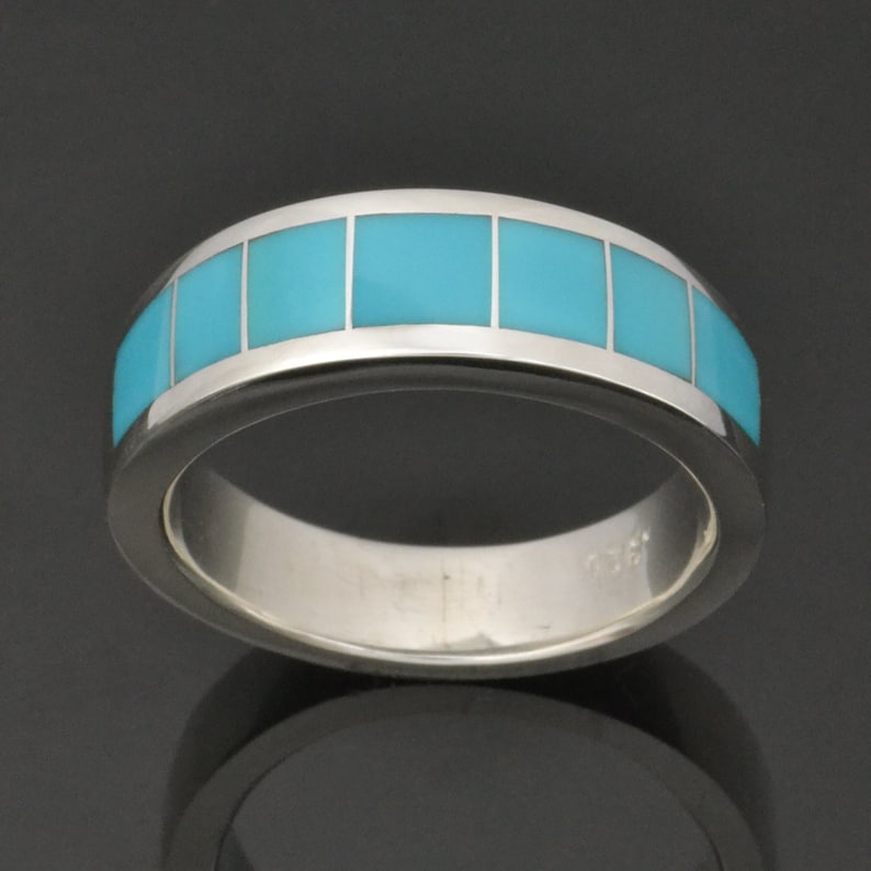 Men's Turquoise Wedding Ring in Sterling Silver Turquoise Etsy Norway