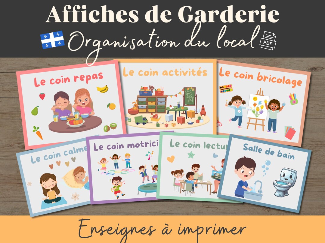 Daycare Zone Posters – Set of 7 Posters to Organize Activity Corners ...