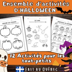 Actividades de Halloween para guardería. Juegos de Halloween en francés. Tema de Halloween para preescolar. Actividades para niños en francés.