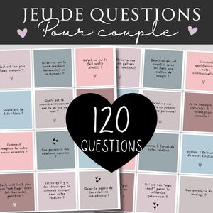 Jeu pour couple, Jeu de St-Valentin, questions en français. VERSION QUÉBÉCOISE.