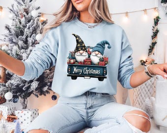 Christmas Gnomes Tee, Christmas Gnome and Truck Sweatshirt, Funny Christmas Shirt, Merry Christmas Shirt, Family Christmas, Christmas Gift