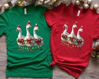 Duck shirt, Christmas Lights Sweatshirt, Merry Christmas Santa, Cute Christmas T-shirt, Christmas T-shirt, Holiday Christmas shirt