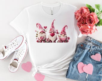 Gnomes Valentines Day Sweatshirt, Gnome Hearts Sweatshirt, Valentines Day Shirts for Women, Valentines Day Gift, Cute Gnome Sweatshirt