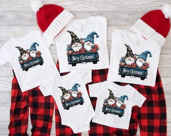 Christmas Gnome and Truck Sweatshirt, Funny Christmas Shirt, Merry Christmas Shirt, Christmas Gnomes Tee, Family Christmas, Christmas Gift