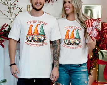 It's Fine We're Fine, Everything Is Fine, Gnome Christmas Sweatshirt, Gnome Christmas Gifts, Christmas Cute Gnome, Christmas Sweater