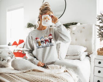 Snowman Sweatshirt, Christmas Sweatshirt, Snowman Tee, Snowman T-Shirt, Christmas Crewneck, Christmas Sweater, Christmas Shirts for Women
