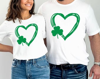 Cute Heart Shamrock Shirt, Womens St Patricks Day Shirt, Shamrock Shirt, Love Clover Shirt, Lucky Shirt, Shenanigans Shirt, Irish Day Shirt
