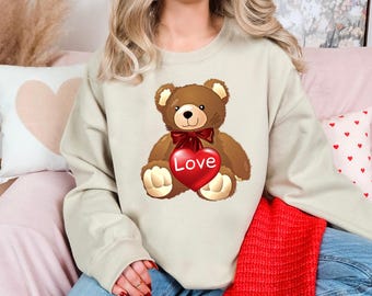 Bear love shirt, Bear Valentine Shirt, Cute Bear, Heart Valentine Shirt, Valentines Day Shirt, Love Shirt, Gift For Her, Cute Valentine Tee
