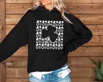 Heart Shamrock Sweatshirt, Love Clover Sweater, Shamrock Sweatshirt, St Patricks Day Sweatshirt, Four Leaf Clover, Lucky Shirt, Irish Shirt