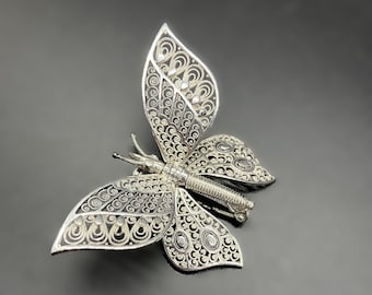 Vintage Germany Sterling Poseable Butterfly Brooch