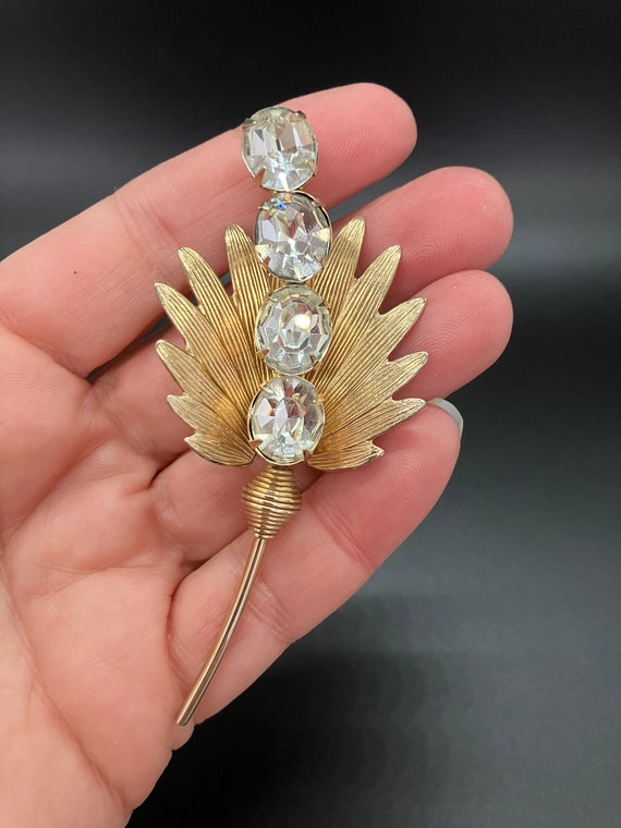 Vintage Spectacular Large Rhinestone Brooch - image 6