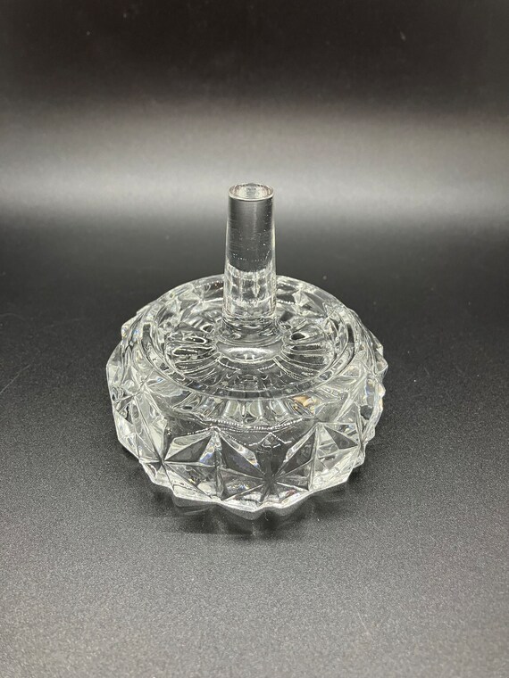 1930s Pressed Glass Ring, Art Deco Silvered Brass and… Gem