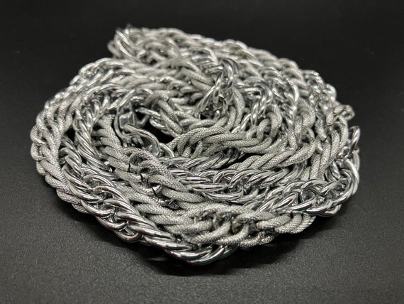 Vintage Duel Texture Twisted Silver Chain Western… - image 6
