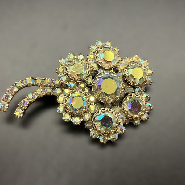 Vintage Dazzling Weiss Rhinestone Comet Brooch