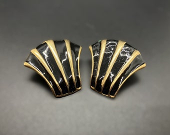 Vintage Bluette Shoe Clips Made in France Gold and Black