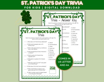 Curiosidades sobre el Día de San Patricio, actividad imprimible sobre el Día de San Patricio para niños, juego para el aula sobre el Día de San Patricio, actividad para la fiesta escolar de San Patricio