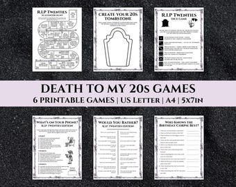 印刷可能な 20 代に死をゲーム、20 代に死をゲーム、青春の葬式アクティビティ、20 代に死を宝探しゲーム、30 歳の誕生日ゲーム