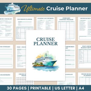 Ultimate Cruise Planner, Vacation Planner, Cruise Itinerary, Packing Checklist, Travel Journal, Travel Planner, Cruise Trackers
