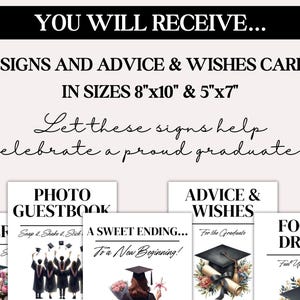 Graduation Party Sign Bundle, Editable Graduation Welcome Sign ...