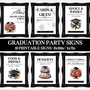 Graduation Party Sign Bundle, Editable Graduation Welcome Sign ...